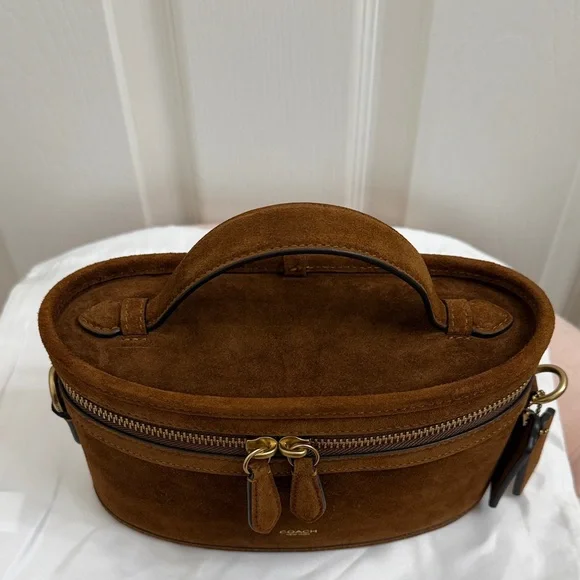Coach Trail Bag Warm Brown Suede No Straps - Picture 7 of 12